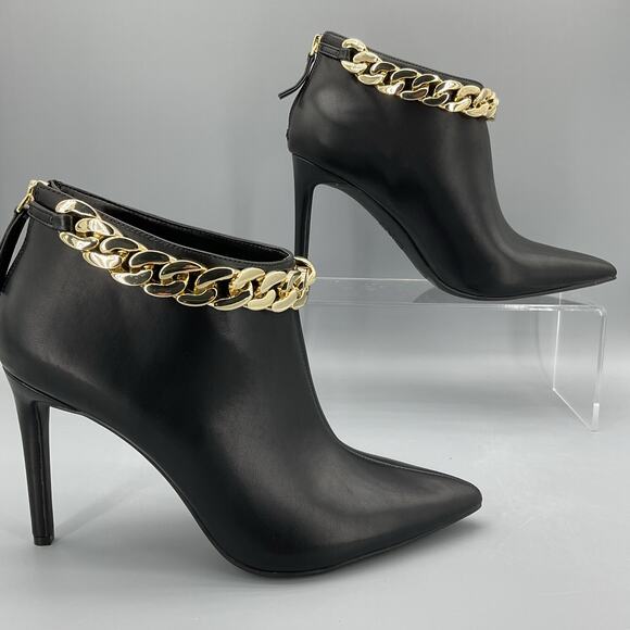 NEW I.N.C. Women’s Radeyah Pointed Toe Chain Booties Black Size 10M - Picture 1 of 11